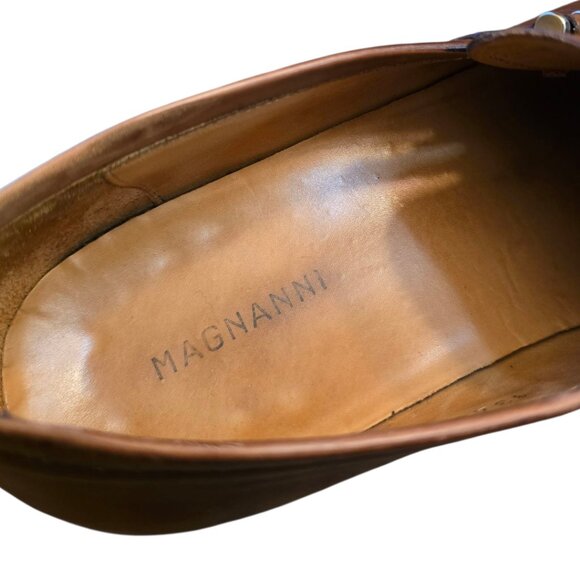 Men's Brown Leather MAGNANNI Slip-on Bit Loafer sz 7 - Picture 11 of 14